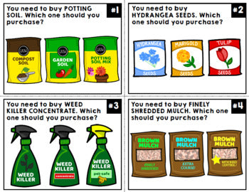 Life Skills - Shopping - Spring - Task Cards - Special Education