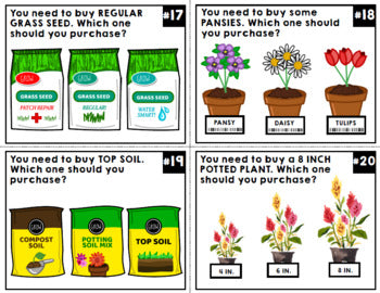 Life Skills - Shopping - Spring - Task Cards - Special Education