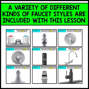Life Skills - Using a Faucet - Water Temp - Independent Living - Boom Cards