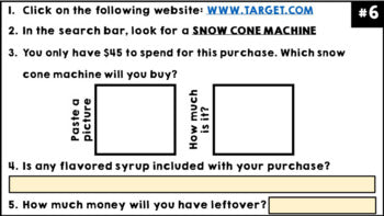 Life Skills - Online Shopping - Google - Math - Reading - Summer