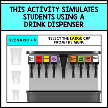 Life Skills - Drink Dispenser - Fast Food - Independent Living - Boom Cards