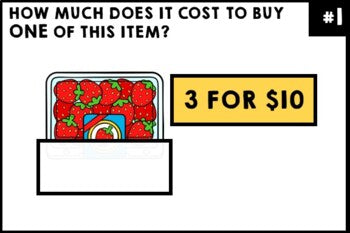 Grocery Shopping - Life Skills - Special Education - Task Cards - Math - GOOGLE