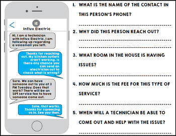 Text Messages - Life Skills - Reading Comprehension - Functional Skills BUNDLE