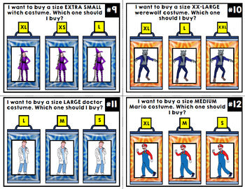 Life Skills - Halloween - Task Cards - Reading - Math - Costume Shopping