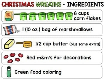 Visual Recipes - Life Skills - Christmas Wreaths - Autism - December - Cooking