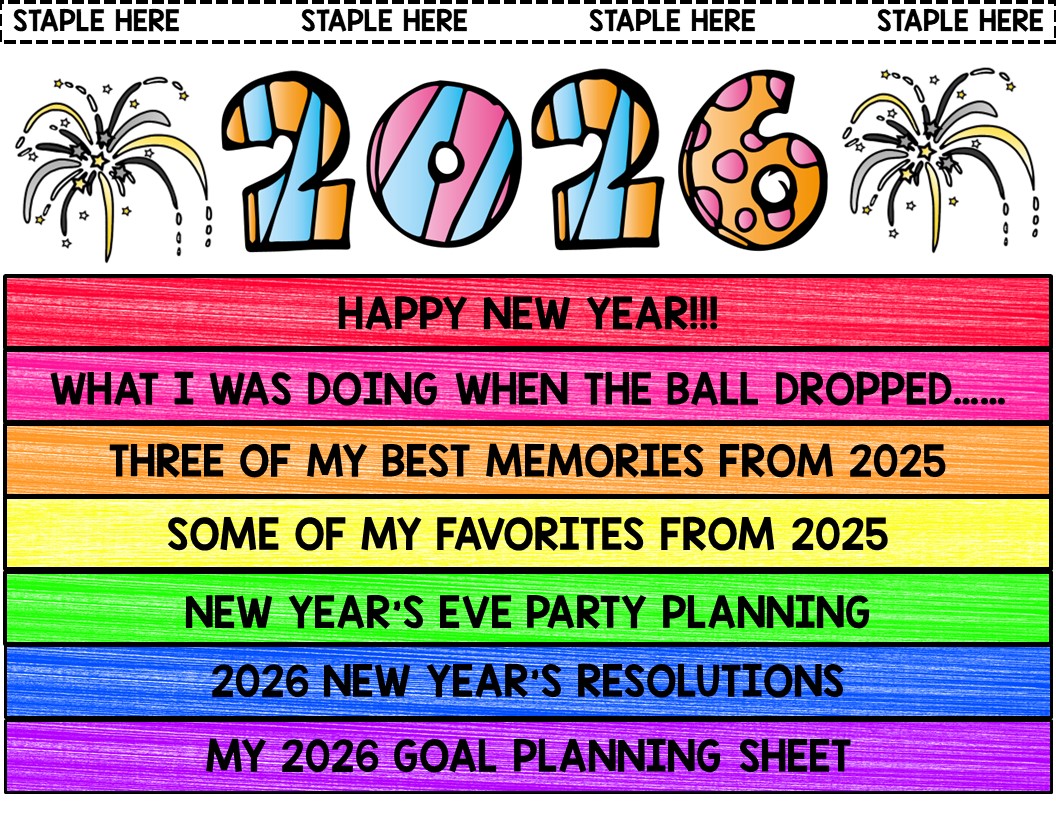 2026 New Year's Resolutions - Interactive Notebook - Reading Writing - Flip Book