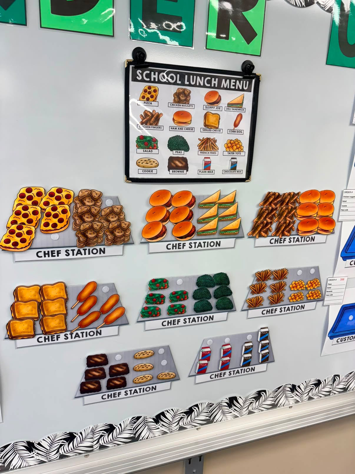 Life Skills - Interactive Bulletin Board - Complete the School Lunch Order