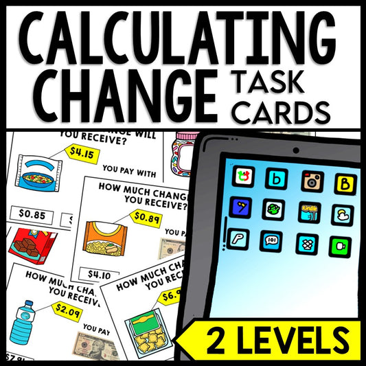 Life Skills - Task Cards - Shopping - Money - Calculating Change - GOOGLE