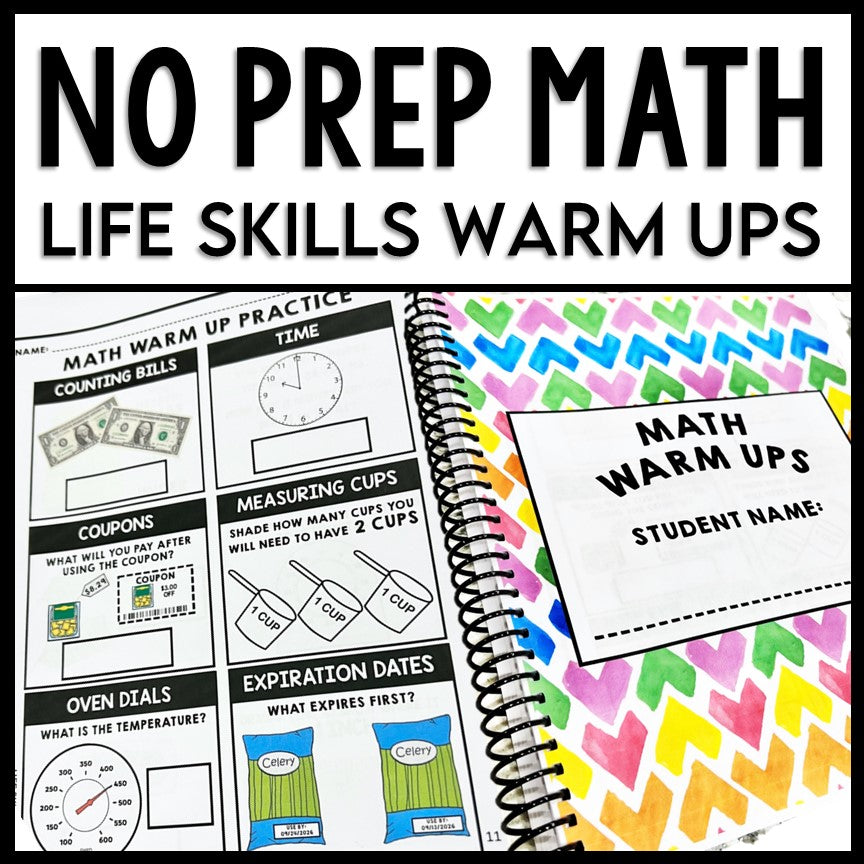 Pattern Warm Ups Math Math Warm Ups - Life Skills - Daily Work - Bundle – Life Skills Creations