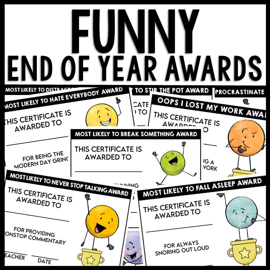 Funny - End of Year Awards - Editable and Autofill