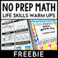 Math Warm Ups - Life Skills - Daily Work - FREEBIE