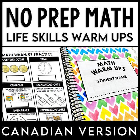 CANADIAN Math Warm Ups - Life Skills - Daily Work - Bundle