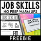 Job Skills Warm Ups - Life Skills - Daily Work - FREEBIE