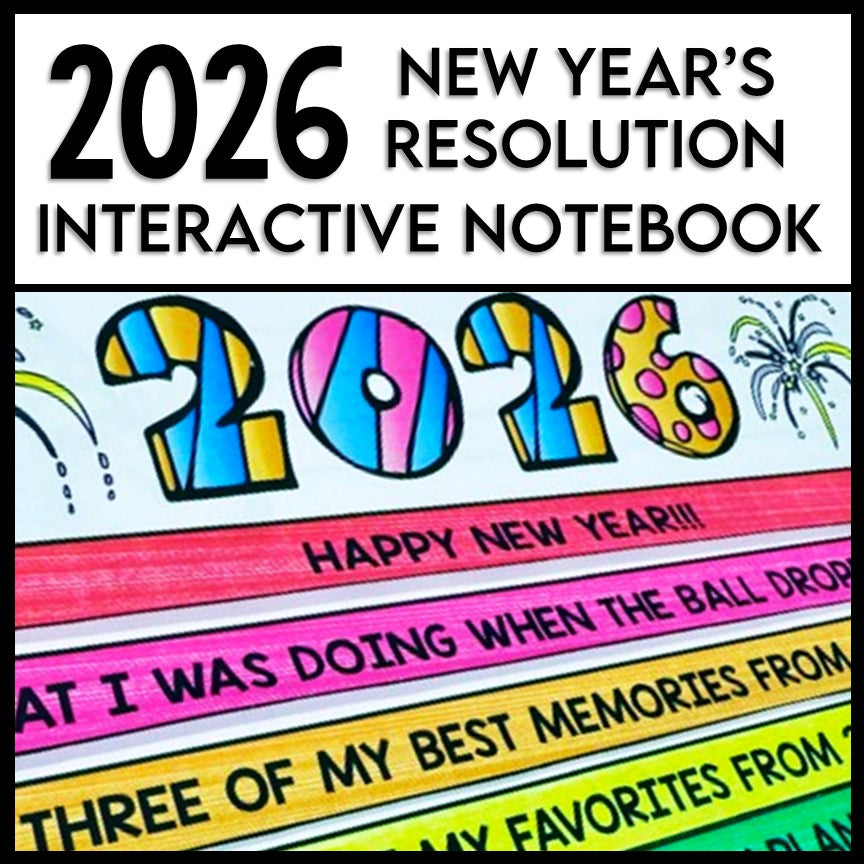 2026 New Year's Resolutions - Interactive Notebook - Reading Writing - Flip Book