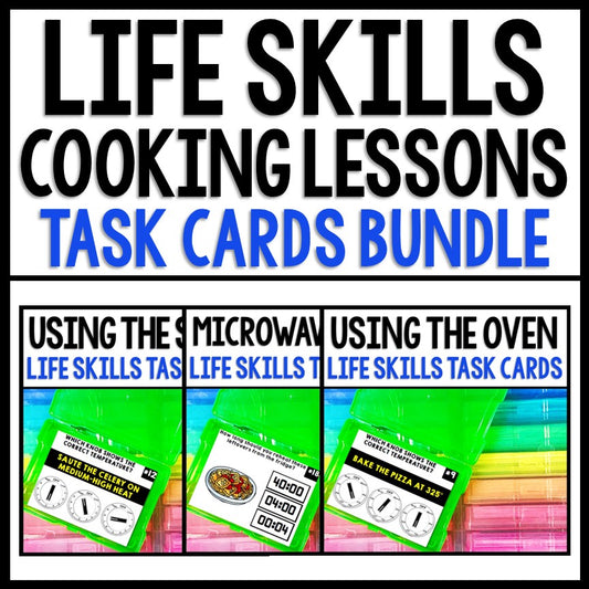 Life Skills - Task Cards - Cooking - Recipe - Food Prep - BUNDLE