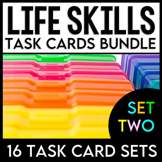 Life Skills - Task Cards Bundle - Cooking - Reading - Math - Money