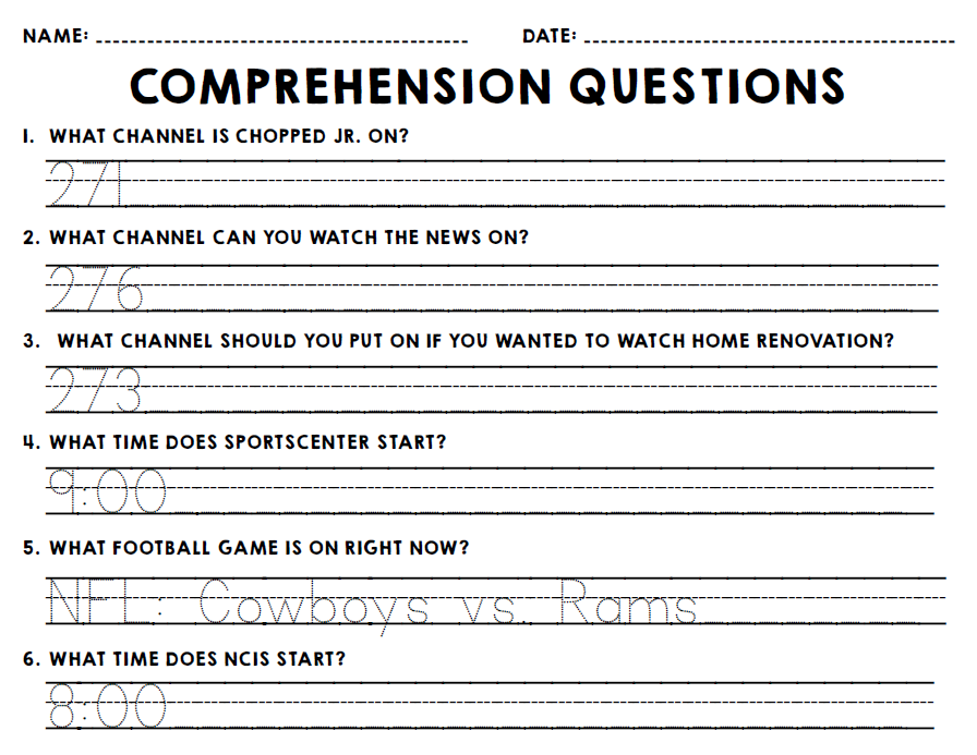 Life Skills - Real World Documents - Reading Comprehension Worksheets
