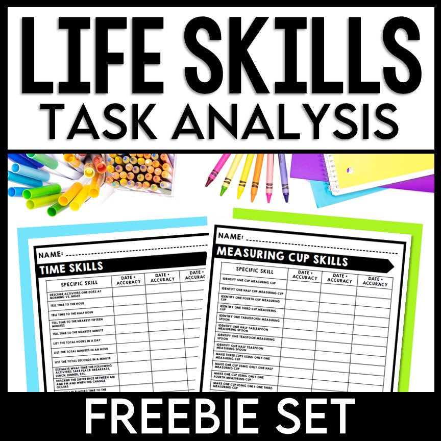 Life Skills FREEBIE - Task Analysis - IEP Goal Bank Ideas