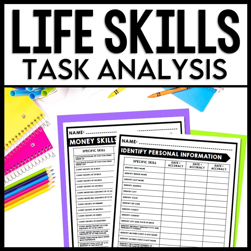 Life Skills - Task Analysis - IEP Goal Bank Ideas