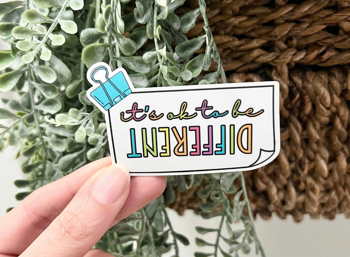 Diffrante Quantity Sticker It's Okay to be Different Vinyl Sticker – Life Skills Creations