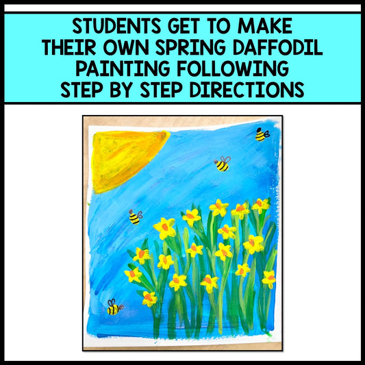 Spring Art - Spring Flowers Directed Drawing - Reading Comprehension