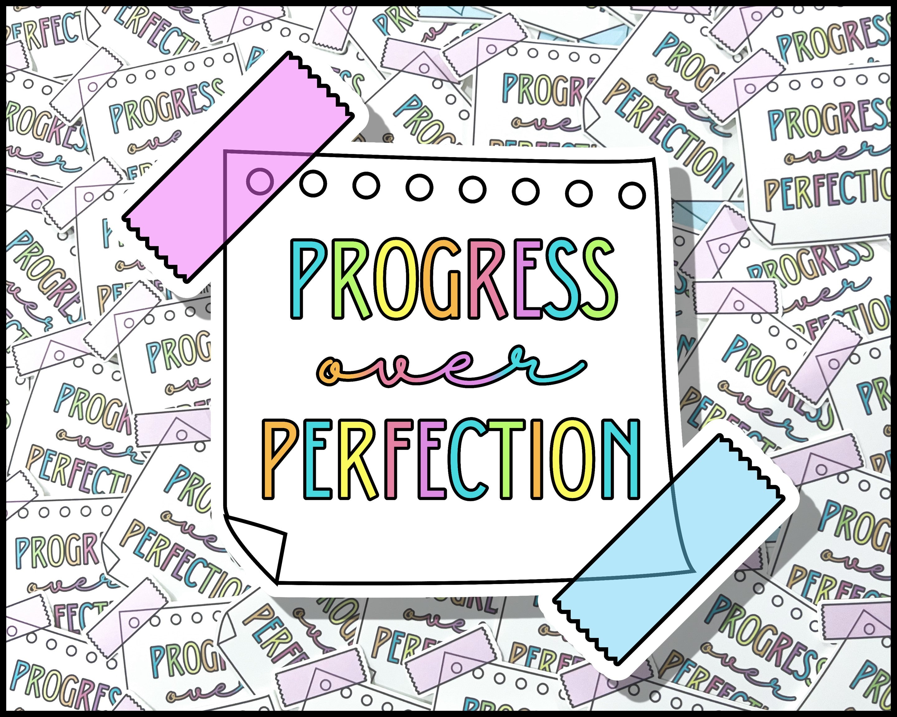Progress Over Perfection Vinyl Sticker – Life Skills Creations