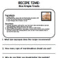 Life Skills - Recipe Comprehension - Cooking - Special Education - Unit One