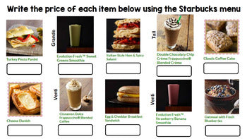 Life Skills Menu Math and Money Practice: Starbucks – Life Skills Creations