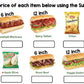 Life Skills Menu Math and Money Practice: Subway