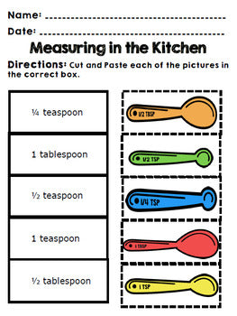 Measuring Cups Madness, Worksheet, Education.com