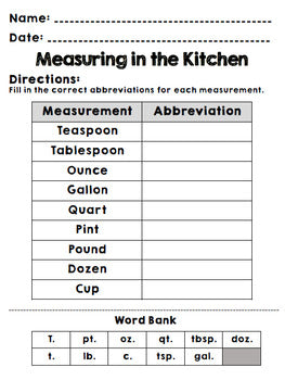Life Skills Real World Math: Measuring Cups, Recipes, and Cooking. Unit 2