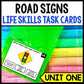 Life Skills - Reading - Road Signs - Driving Permit Practice - Cars - Task Cards
