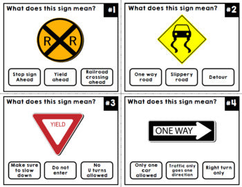 Life Skills Reading and Math: Road Signs + Driving Safety BUNDLE