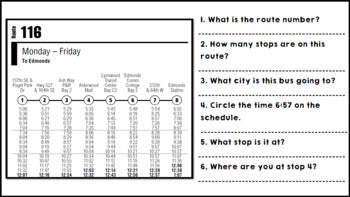 Life Skills Reading, Time and Math: Bus Schedules - Unit 2