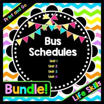 Life Skills Reading, Time and Math: Bus Schedule BUNDLE!