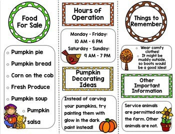 Fall Pumpkin Patch and Apple Orchard Brochure {100% Editable} {Writing}