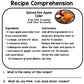 Fall Recipes - Reading Comprehension - Life Skills - Special Education - Cooking