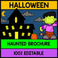 Halloween Haunted House Tour Brochure {100% Editable} {Reading} {Writing}