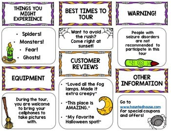 Halloween Haunted House Tour Brochure {100% Editable} {Reading} {Writing}