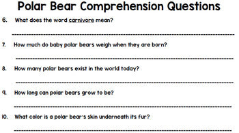 Arctic Animals Research - Special Education - Life Skills - Reading - Writing - Unit 1