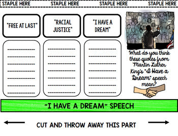Martin Luther King - Interactive Notebook - Special Education - Reading/Writing