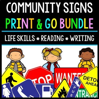 Life Skills - Reading - Community Safety Signs - Special Education - BUNDLE