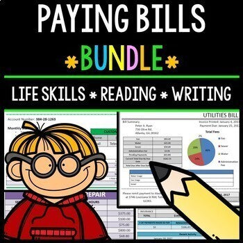 Paying Bills - Life Skills - Reading Comprehension - Special Education - BUNDLE