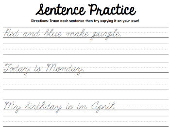 Cursive Handwriting Practice - Life Skills - Writing - Special Education Unit 2