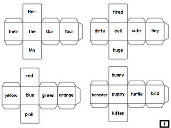 Silly Sentences - Sentence Cubes - Special Education - Reading - Writing