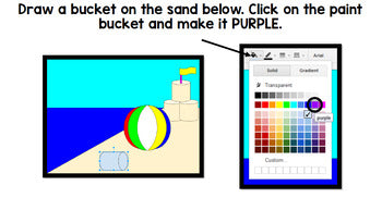 Google Drawing Beach - Summer - Google Drive - Technology - Special Education