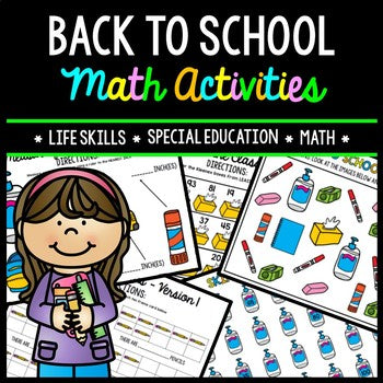 Life Worksheet Math Back to School Math - Special Education - Life Skills - Print and Go W ...