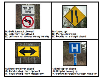 Life Skills - Google Drive - Road Signs - Driving - Permit Practice - Task Cards