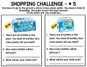 Grocery Shopping - Life Skills - Budget - Shopping Challenge - Money - Math