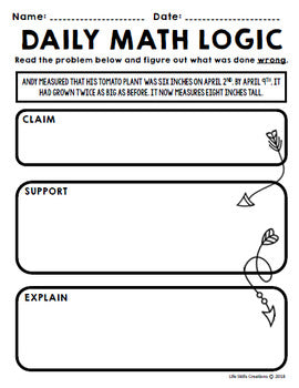 Special Education - Warm Ups - Easter - Word Problems - Daily Math - April